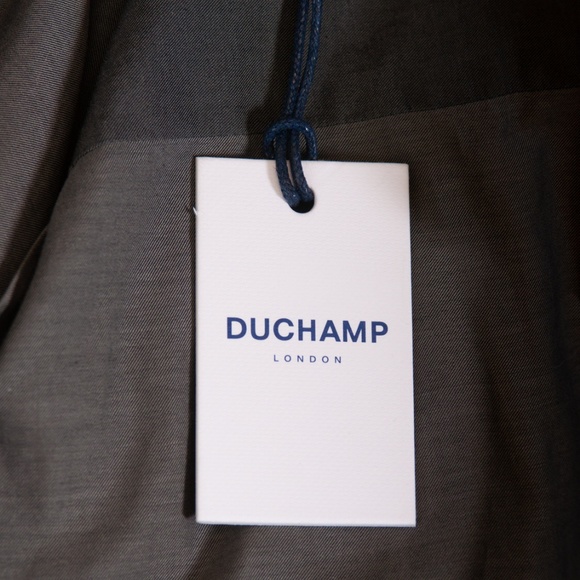 Duchamp London NWT Dark Grey Tailored Fit Shirt 15 - Picture 2 of 5